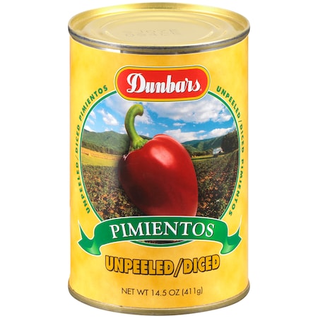 Dunbar Diced Unpeeled Pimiento, PK24 07084300240001